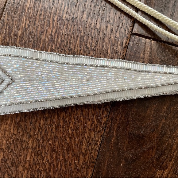 Hand Beaded Christian Dior Ceintures Beaded Sequins Belt White Silver Pink - Picture 11 of 13